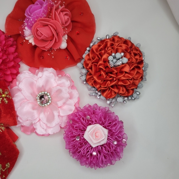 Unfinished DIY Chrismas Hair Bows or Pins, 12 pc - Picture 9 of 10